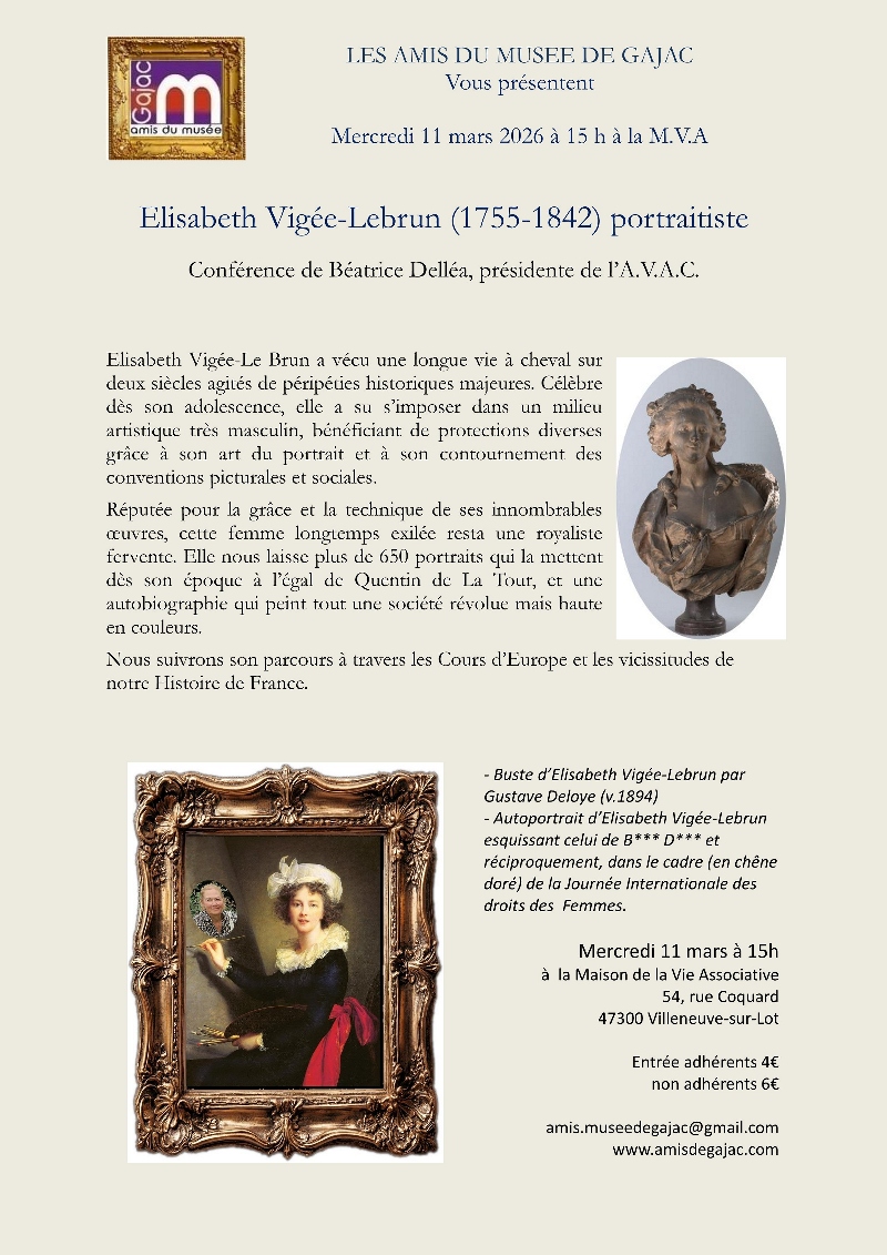 conférence Elisabeth Vigée-Lebrun par Béatrice Delléa le 11 mars 2026