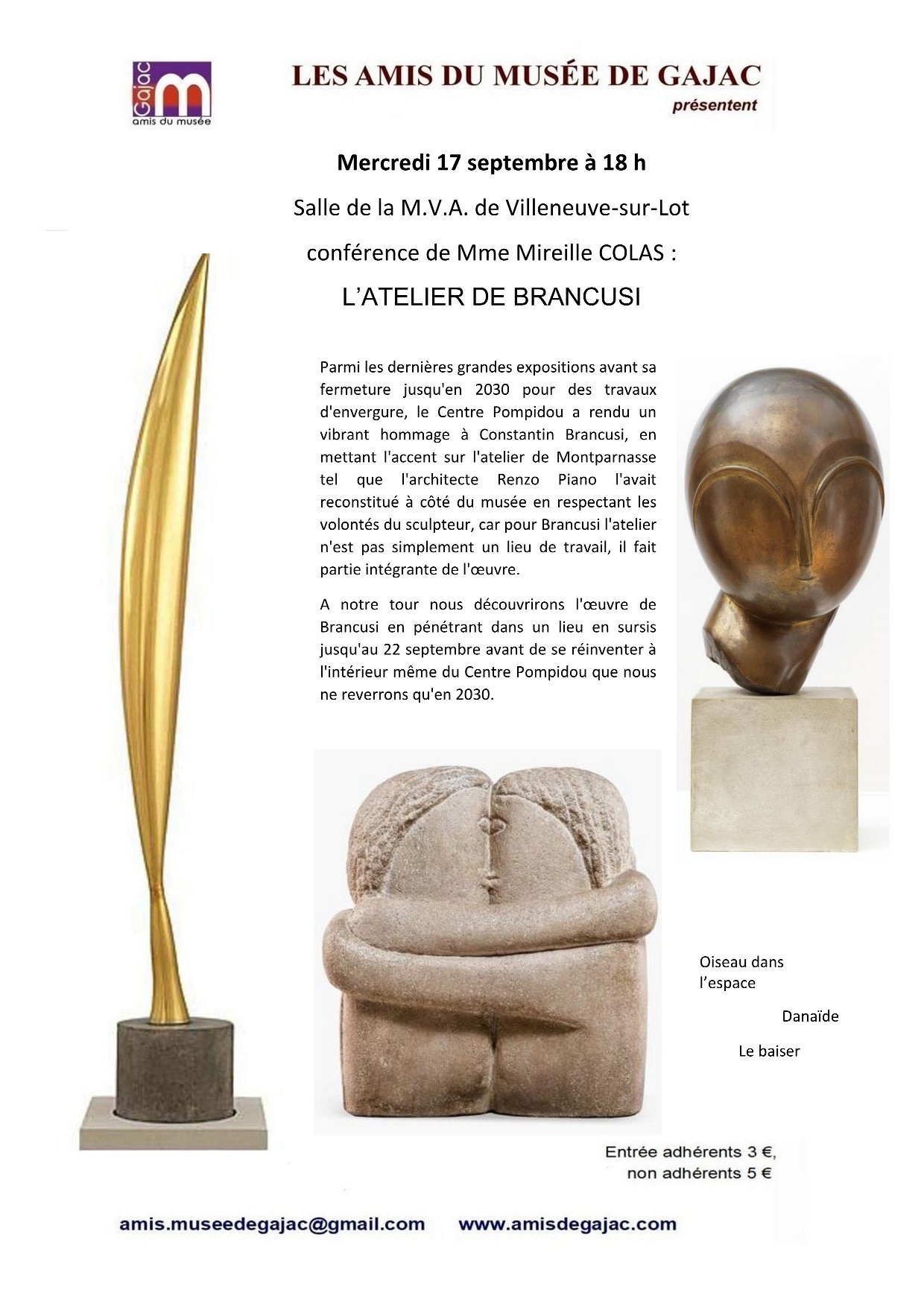 conference Brancusi par Mireille Colas